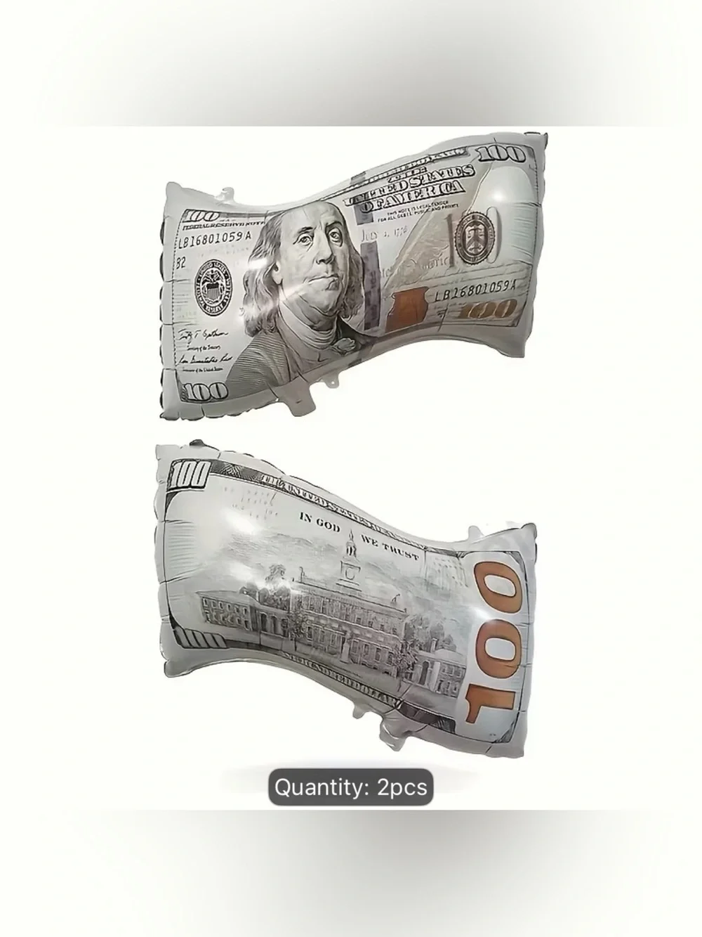 2- Pack Of 100 DOLLAR BALLOONS
